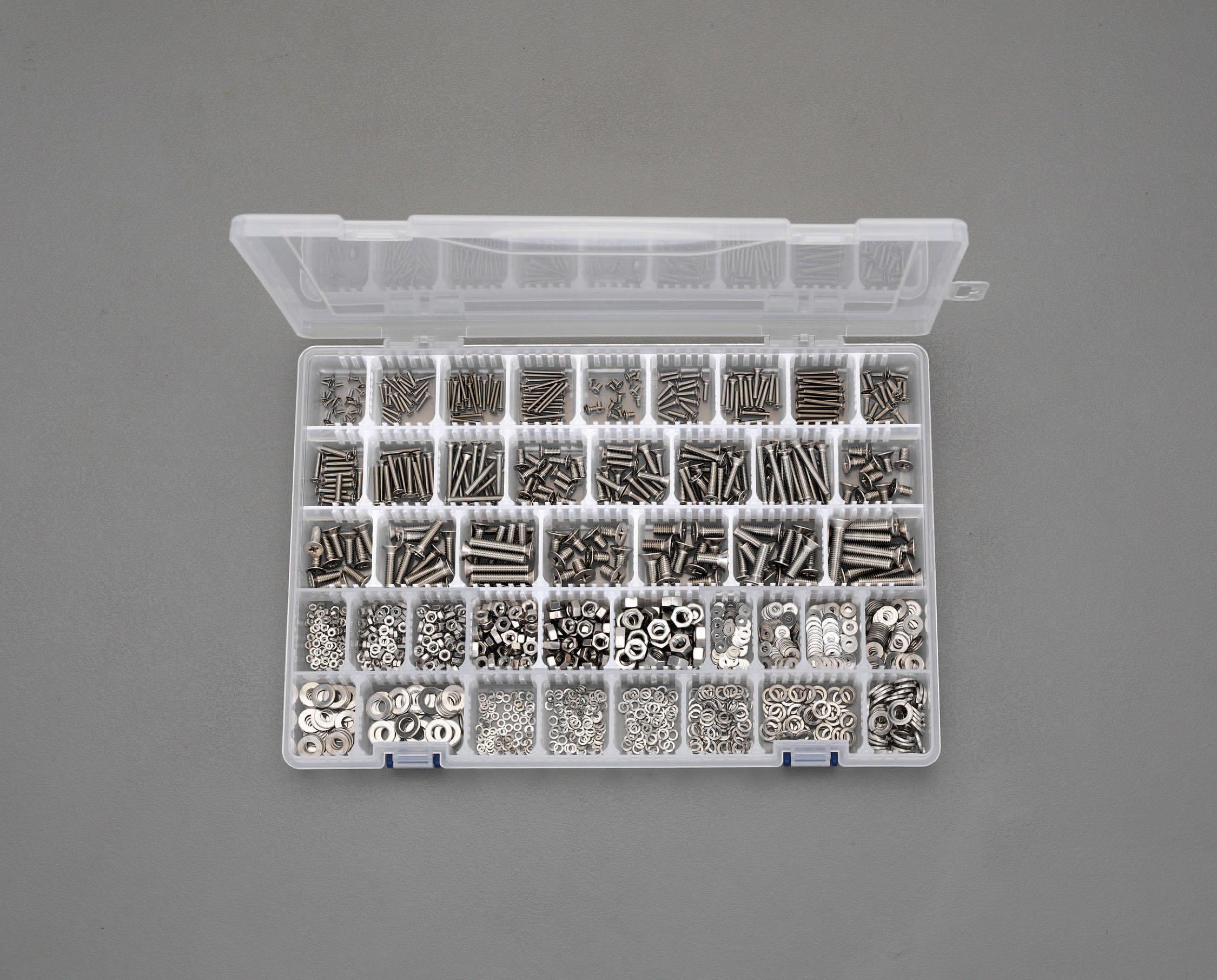 M2-M6 Flat Head Screw, Nut, and Washer Set (Stainless Steel) EA949AD-45