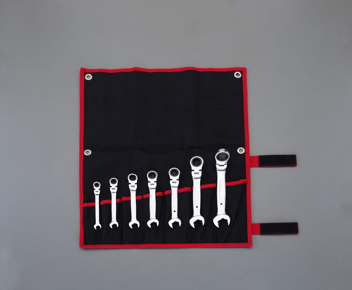 7-Piece Set / 8-19mm Combination Gear Wrench (Swivel Type)