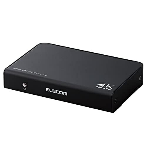 ELECOM HDMI Splitter 4K 60Hz (18Gbps) 1 Input 2 Output HDCP 2.2 Compatible VSP-HDP12BK