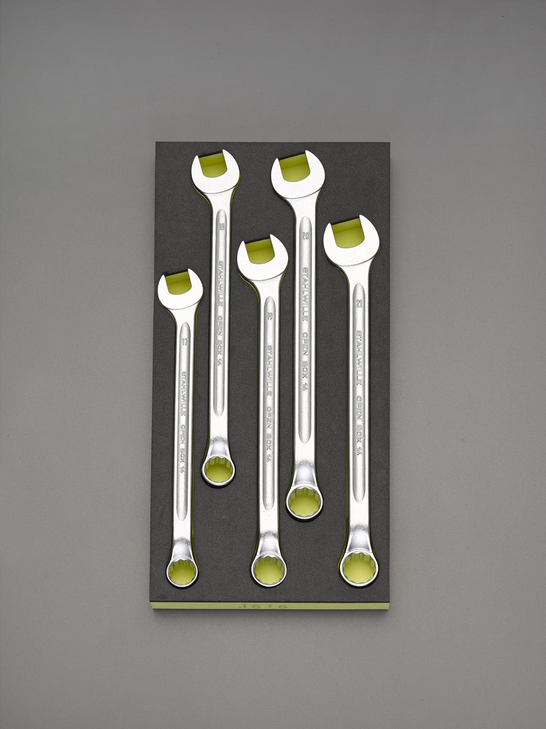 5-piece set / 17-21mm single-eye open-end wrench