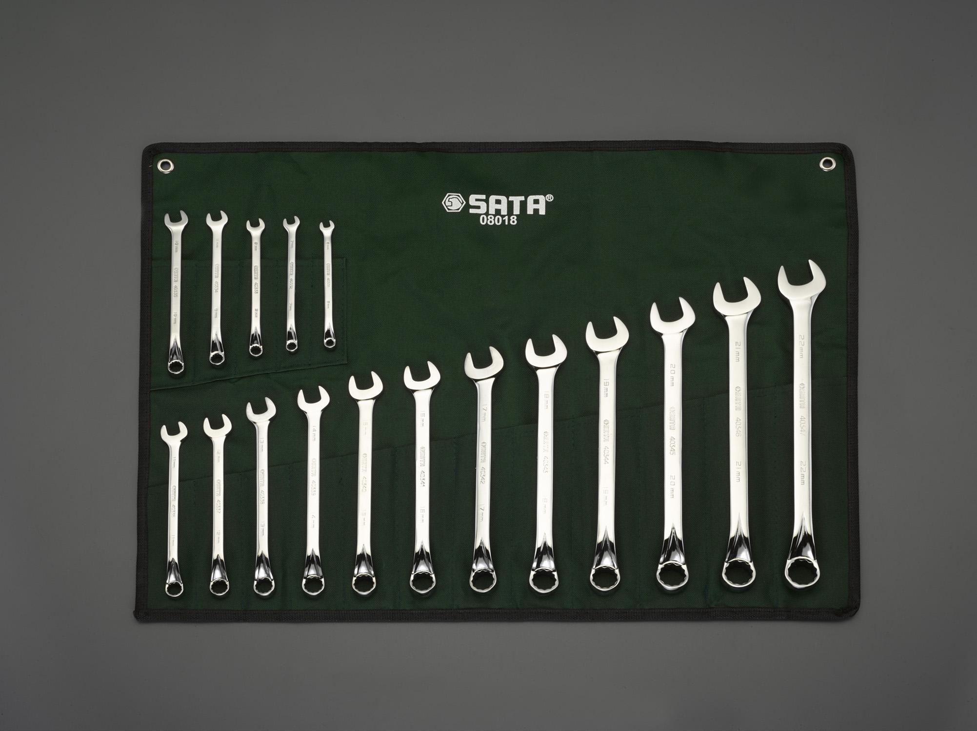 17-Piece Single-Eye Open-End Wrench Set