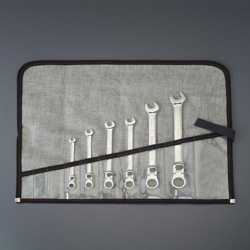 ESCO Ratchet Single-Eye Open-End Wrench Swivel Type/Lock-On 6-Piece Set EA684RD-1