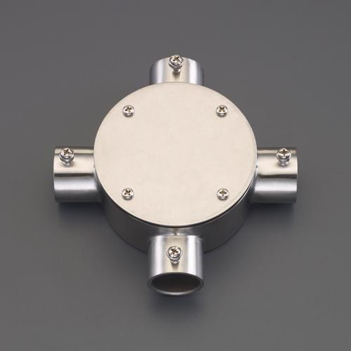 Esco [Stainless Steel] Screwless Round Surface-Mount Box, 4-Way Outlet E25 EA940CS-832