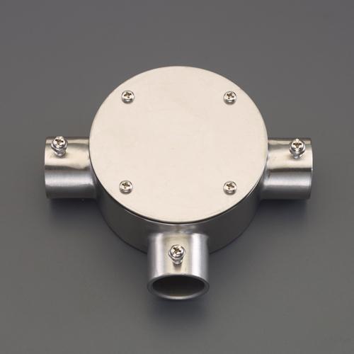 Esco [Stainless Steel] Screwless Round Surface-Mount Box, 3-Way Outlet E31 EA940CS-828