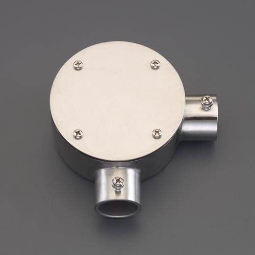 Esco [Stainless Steel] Screwless Round Surface-Mount Box, 2-Way Outlet E25 EA940CS-822