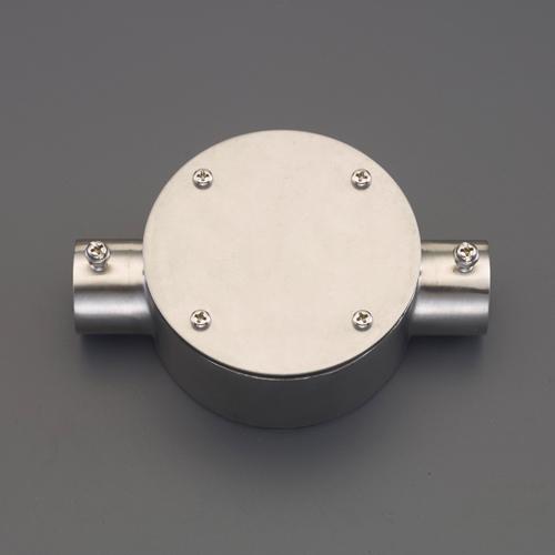 Esco [Stainless Steel] Screwless Round Surface-Mount Box, 2-Way Outlet E25 EA940CS-817