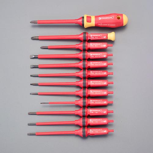 ESCO Insulated Screwdriver Set, Interchangeable, 12-Piece Set EA557SV-50