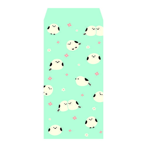 Fluffy Washi Pochibukuro Large: Long-tailed Tit