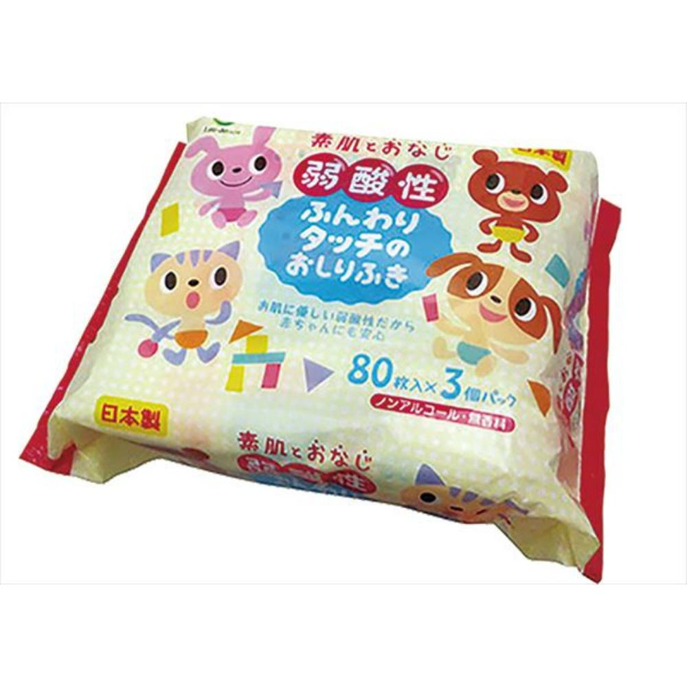 Mildly Acidic Soft-Touch Baby Wipes, 80 Sheets, 3-Pack