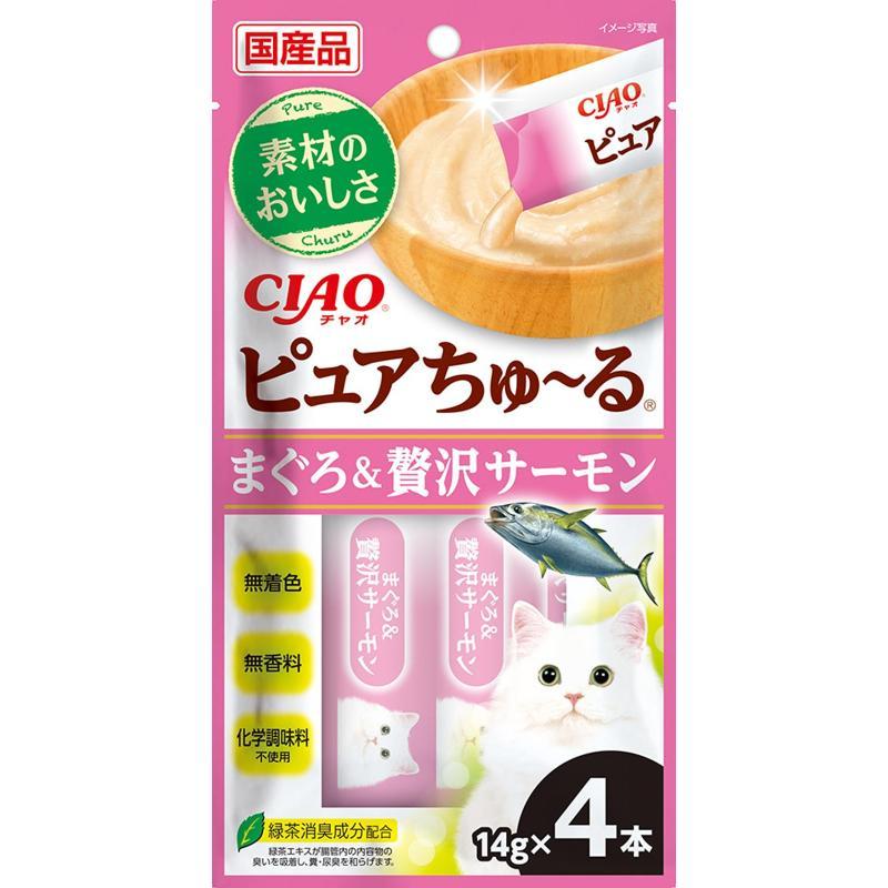 CIAO Pure Churu Tuna & Premium Salmon 14g × 4 pouches