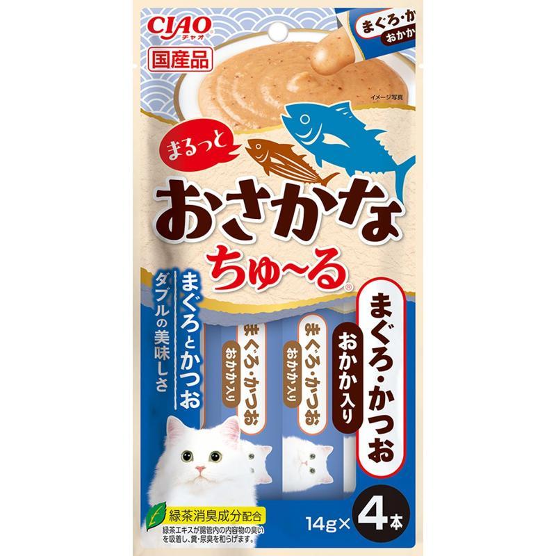 CIAO Whole Fish Churu Tuna & Bonito Flakes 14g × 4 Sticks
