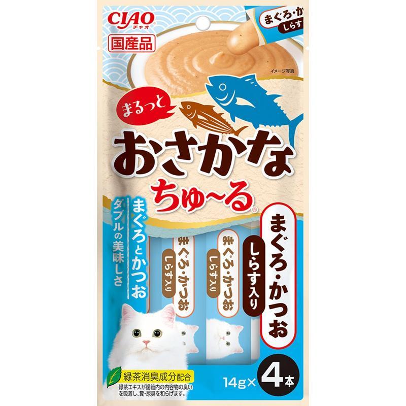 CIAO Whole Fish Churu Tuna & Bonito with Whitebait 14g × 4 sticks