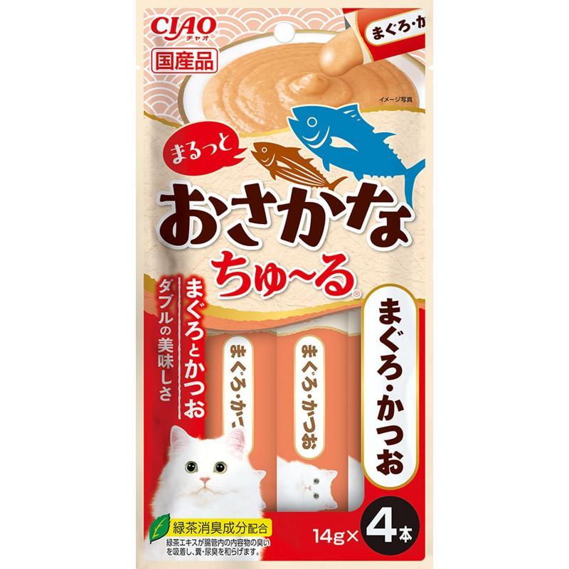 CIAO Whole Fish Churu Tuna & Bonito Flakes 14g × 4 sticks