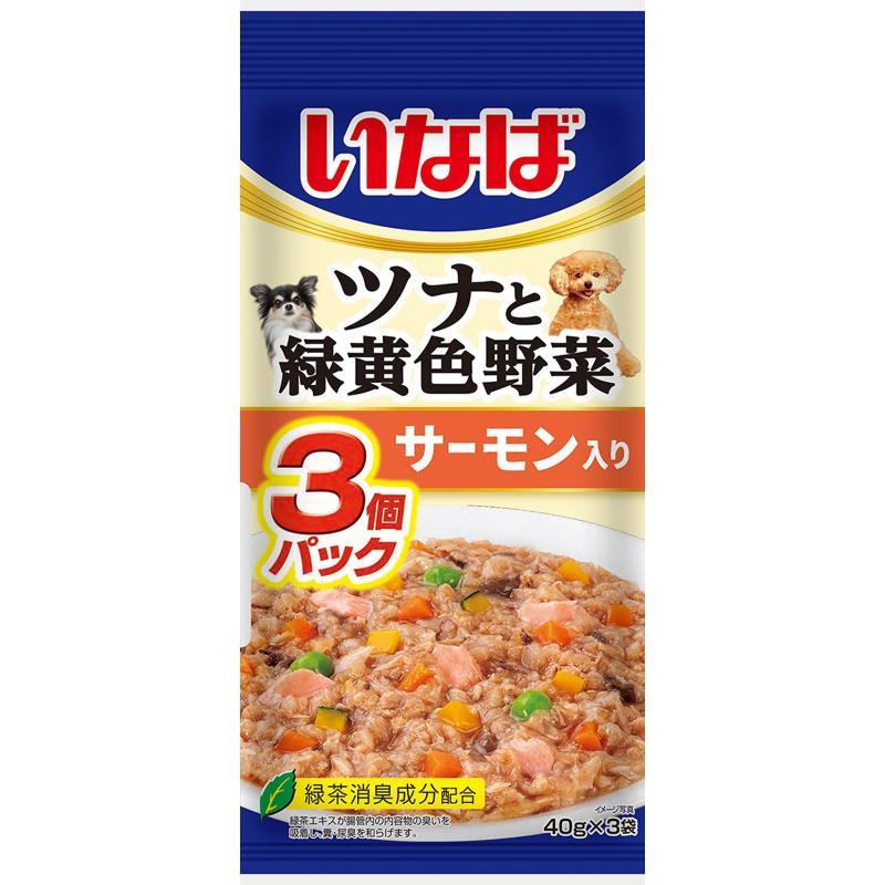 Inaba Tuna with Green and Yellow Vegetables and Salmon 40g × 3 packs