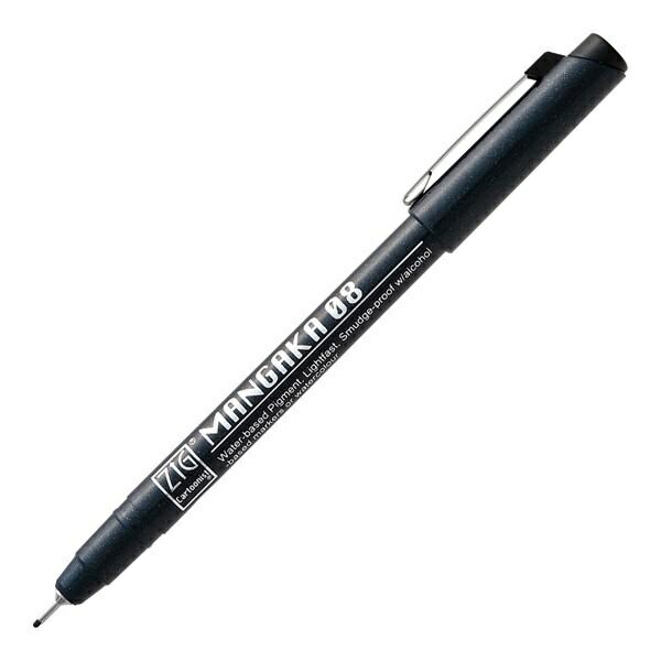 Kuretake ZIG Cartoonist MANGAKA 08 BLACK CNM-08-010