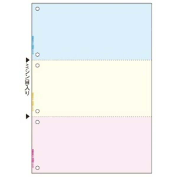 Hisago FSC® Certified Multi-Purpose Printer Forms A4 Color 3-Panel 6-Hole Punch 2400 Sheets FSC2013W