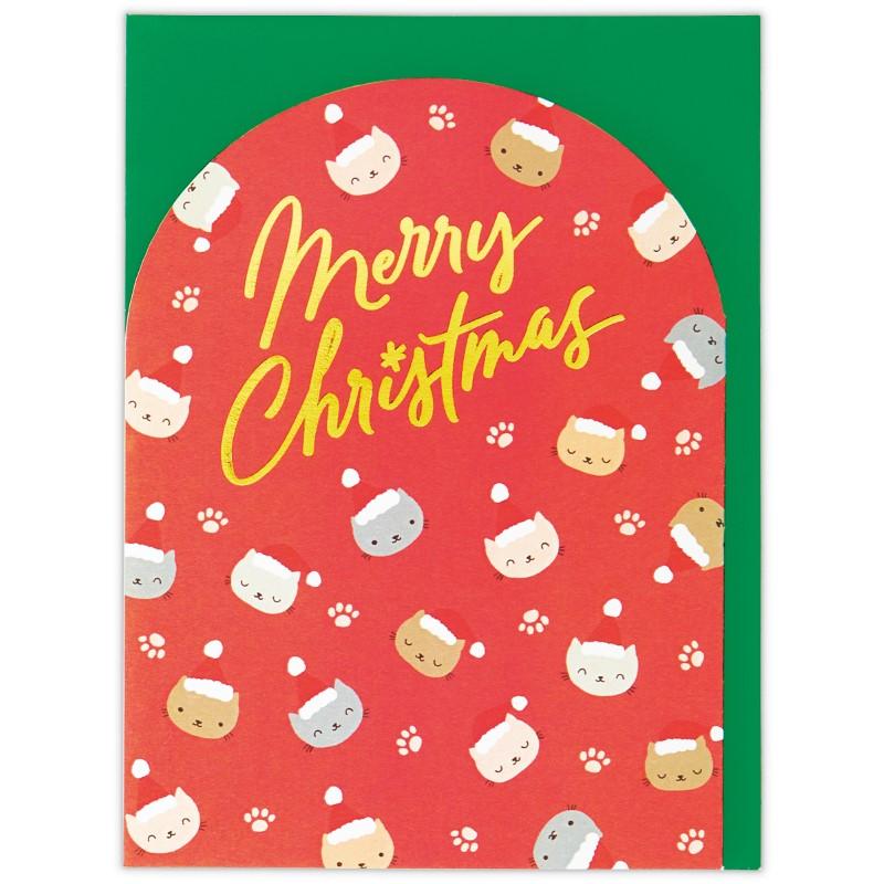 Christmas Card Pop-Up Card Spring Cat Face