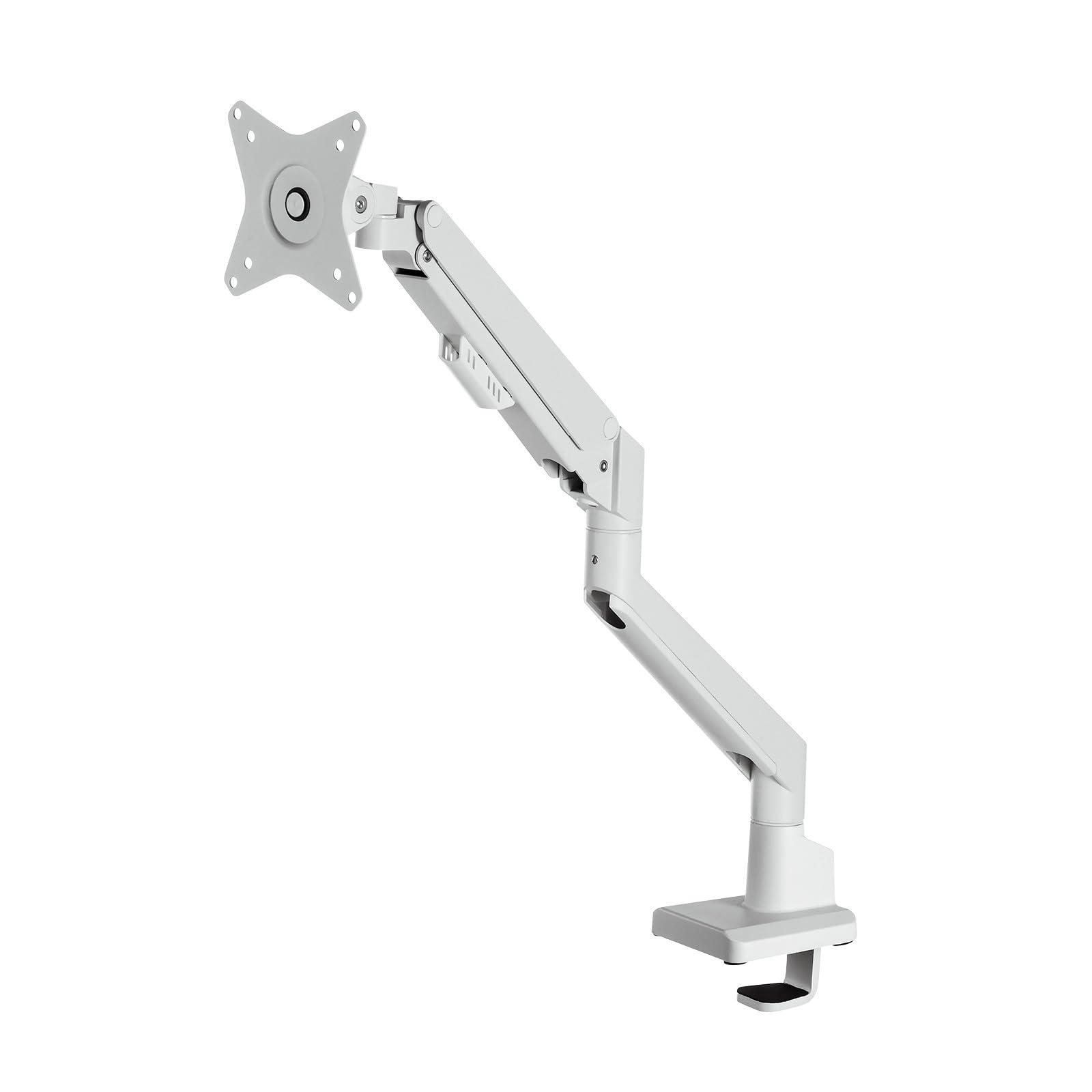 Sanwa Supply Monitor Arm (Single, Gas Spring Type, Slim Short Clamp, White) CR-LAC1403W