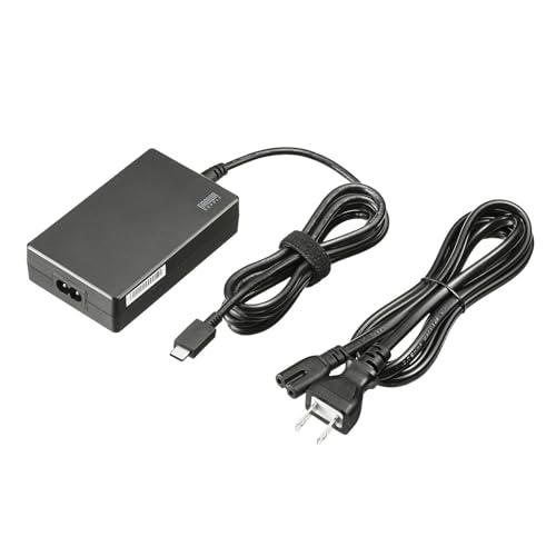 Sanwa Supply USB PD-Compatible AC Charger (PD 100W, Integrated Type-C Cable) ACA-PD94BK