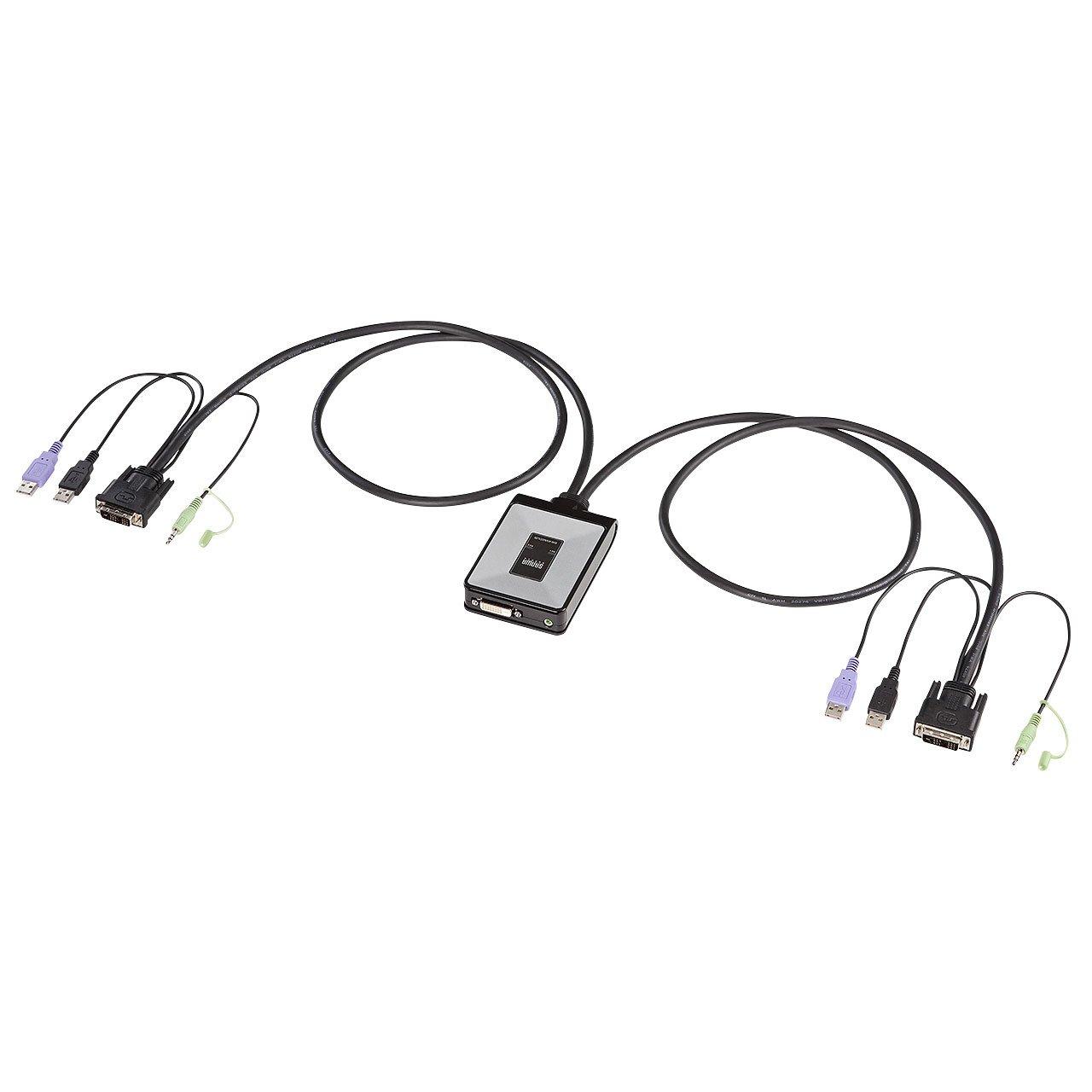 Sanwa Supply Display Emulation Compatible DVI PC Auto Switch (2:1) SW-KVM2DUN