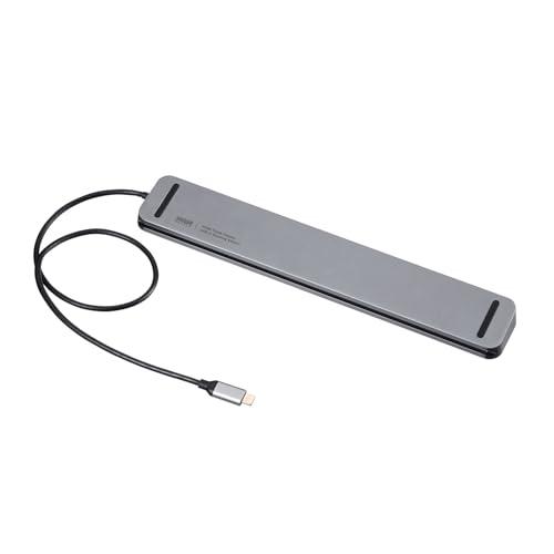 Sanwa Supply USB Type-C Docking Station (Supports HDMI×3 Display Output) USB-CVDK13 Gray