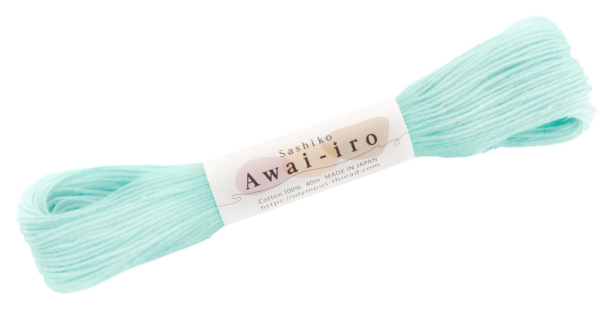 Olimpas Sashiko Thread Sashiko Awai-iro Approx. 40m COL. A13 Aqua-toned