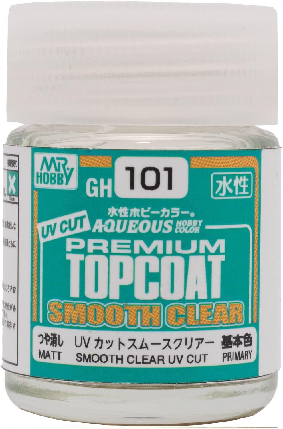 GSI Creos Water-Based Hobby Color Premium Topcoat UV Cut Smooth Clear Matte Finish 18ml Model Paint GH101