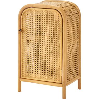Higashitani GUY-931NA Cabinet Chest Rattan Mini Cabinet Small Cute Door-Style 2-Tier Bookshelf Bedside Bedroom Compact Korean Interior Natural