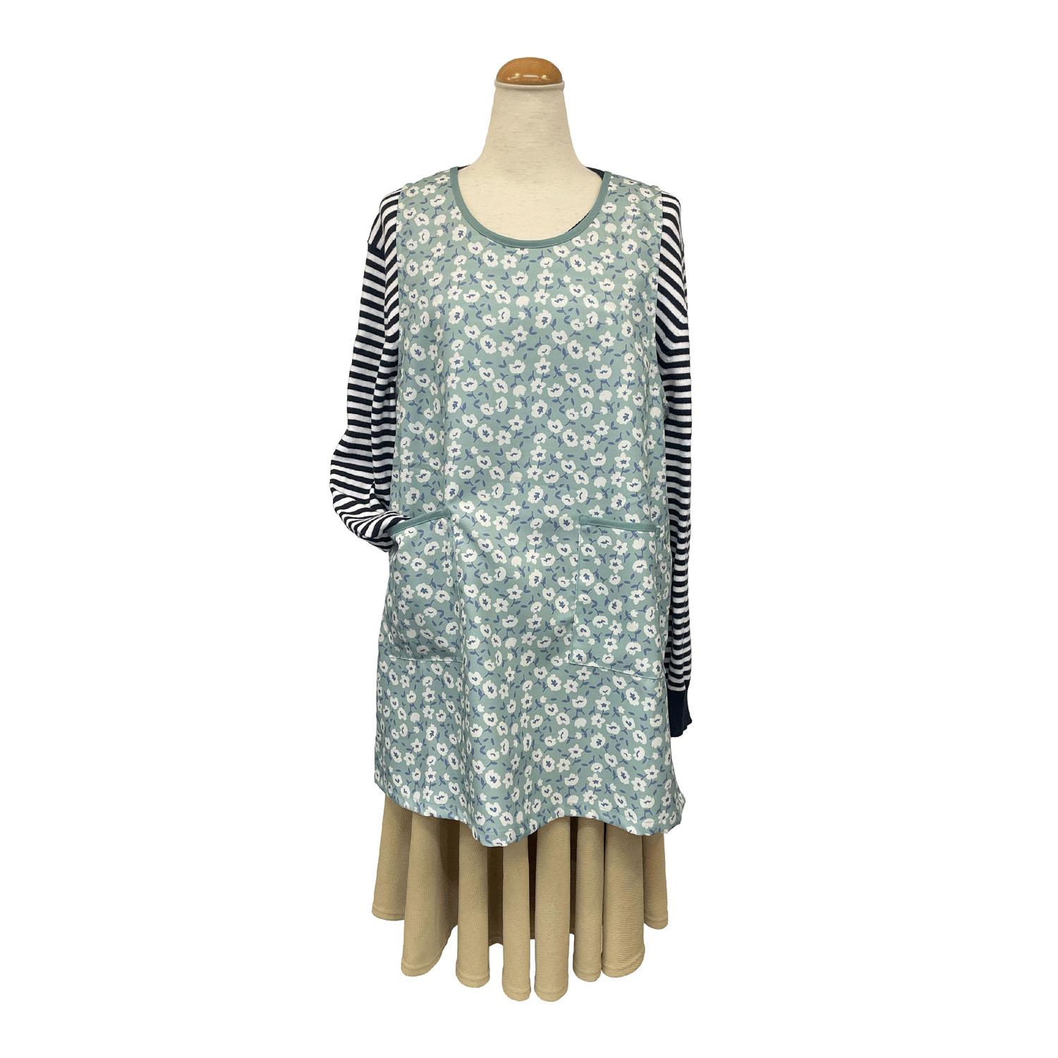 Twill Print Tunic Small Flowers Green F (Free)