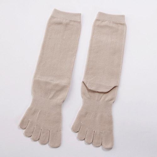 Foot Health Series Five-Toe Socks 100% Natural Cotton Beige