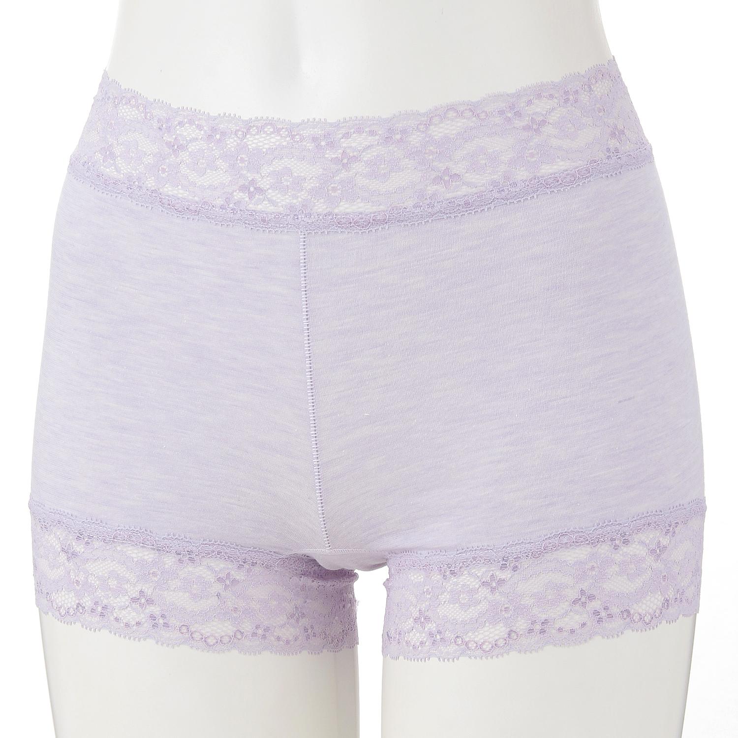3D Hip-Raising Leg-Lengthening Lace Panties, Purple, LL (2L)