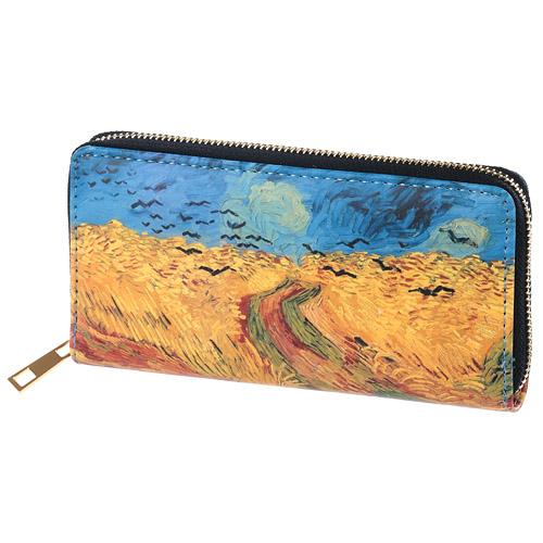 Masterpiece Round Zipper Long Wallet 16: Van Gogh / Wheat Field with Crows