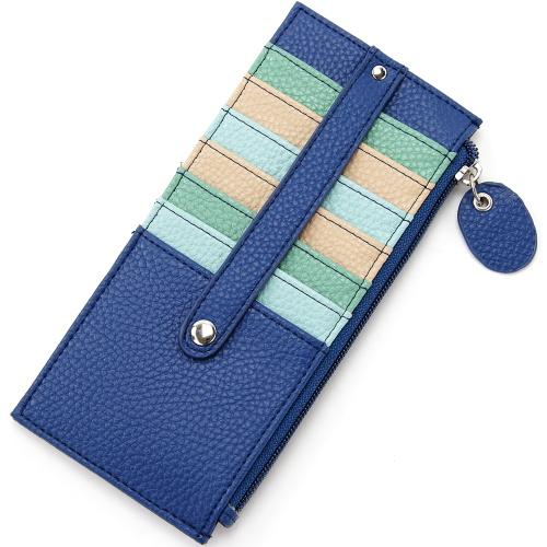 Colorful Double-Sided Card Case with Belt - Deep Blue