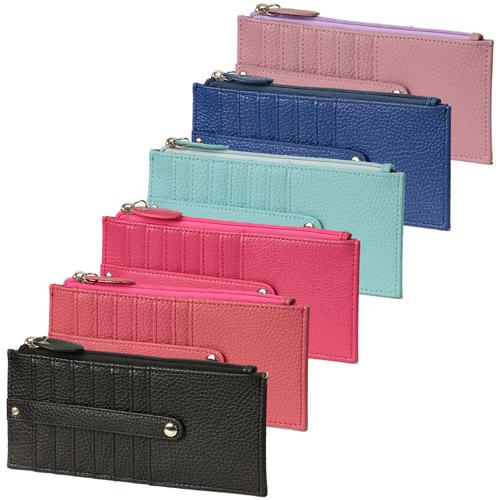 Synthetic Leather Card Case - Black