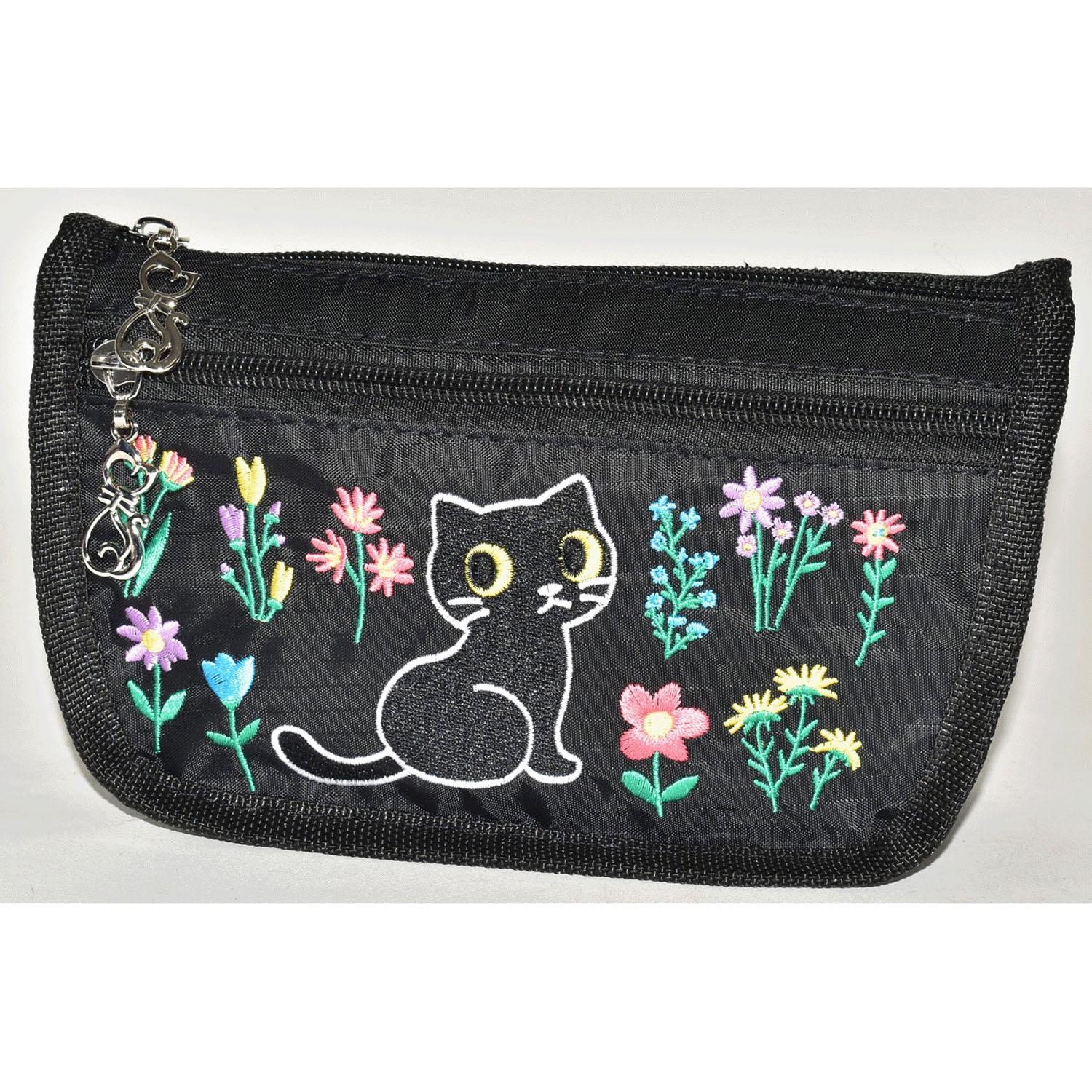Cat Embroidered Pouch