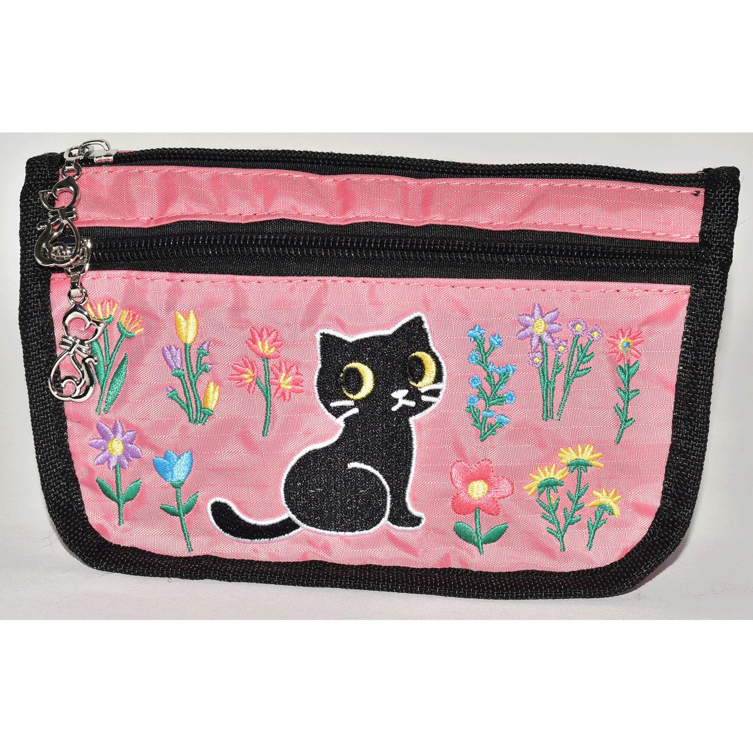 Cat Embroidered Pouch