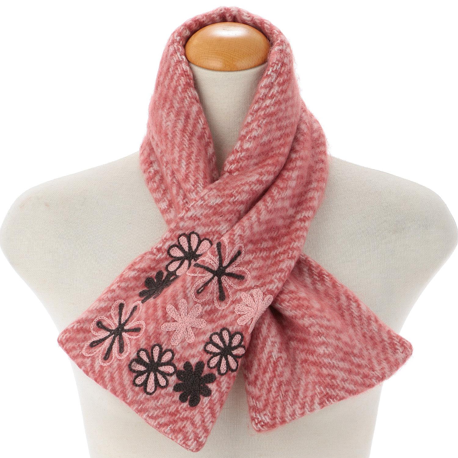 Indian-made Insert Embroidery Scarf Random Flower