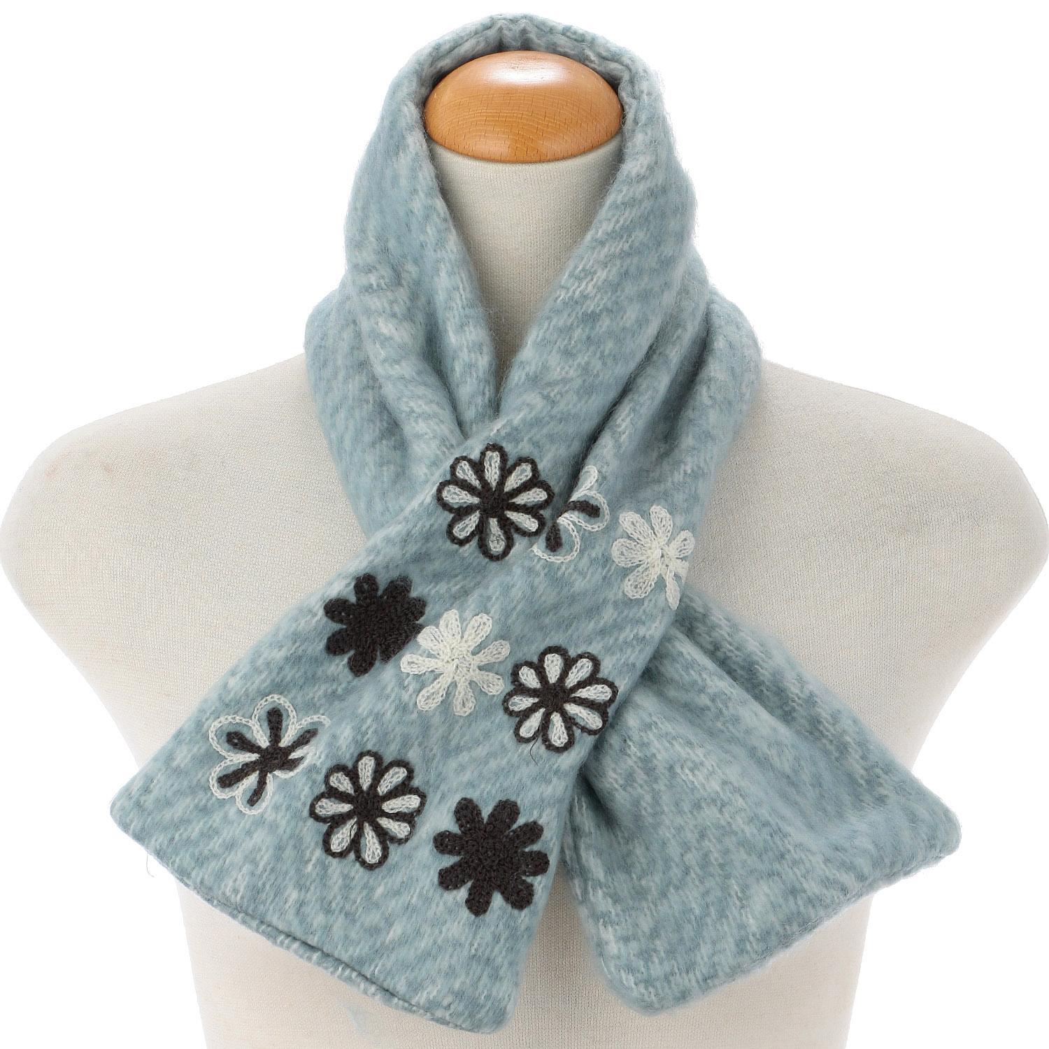 Indian-made Insert Embroidery Scarf Random Flower