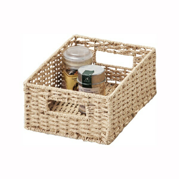 Tidorisangyou Basket Multi Product Size (approx.): W18 x D26 x H10 cm Paper Basket Quarter Type Beige CH04694