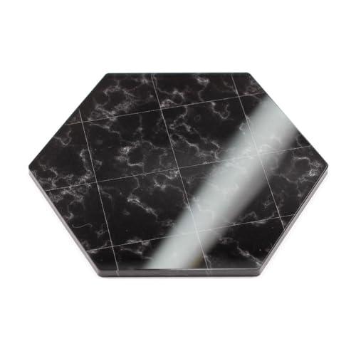 Japan Trust Technology Hex Display Plate 80 Ideal for displaying mini cars and figures Acrylic construction Marble-effect base B AC-HEXDP80-007