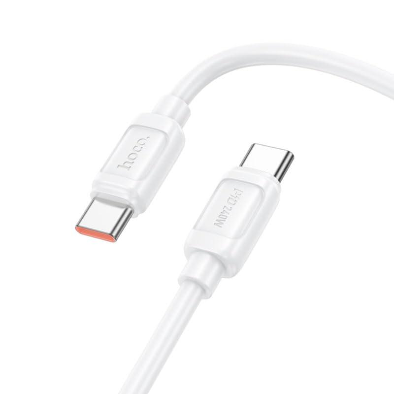hoco. X115 240W Type-C Cable Ultra-Fast Charging High-Speed Data Transfer 480Mbps High-Durability Design 1m White X115-CC-WH