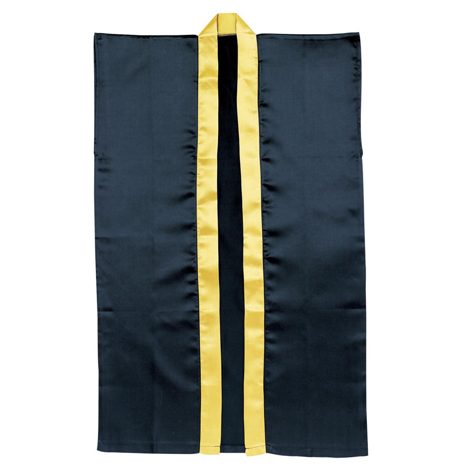 Soft Satin Long Sleeve Black Collar Gold S