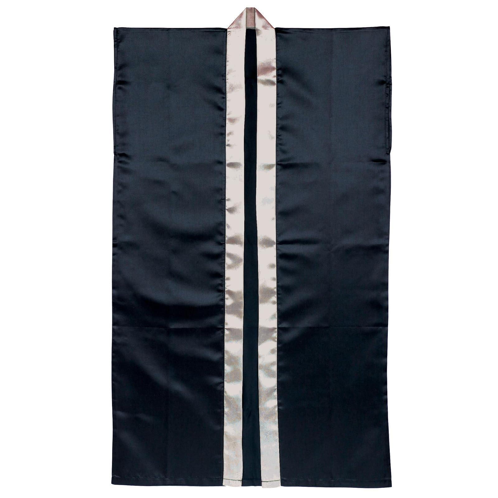 Soft Satin Long Sleeve Black Collar Silver L