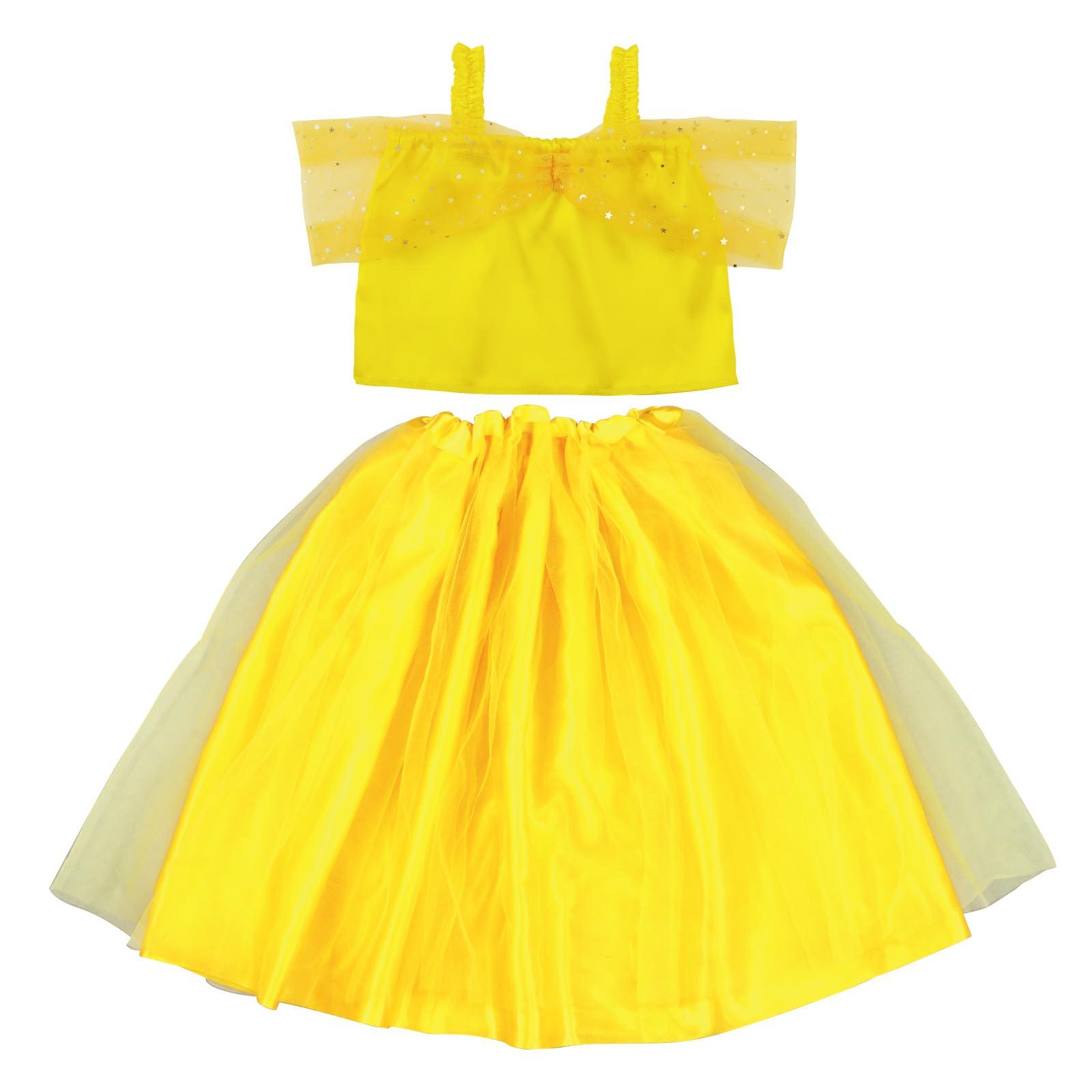 Kids Cosplay Costume Princess Dress Rose Yellow