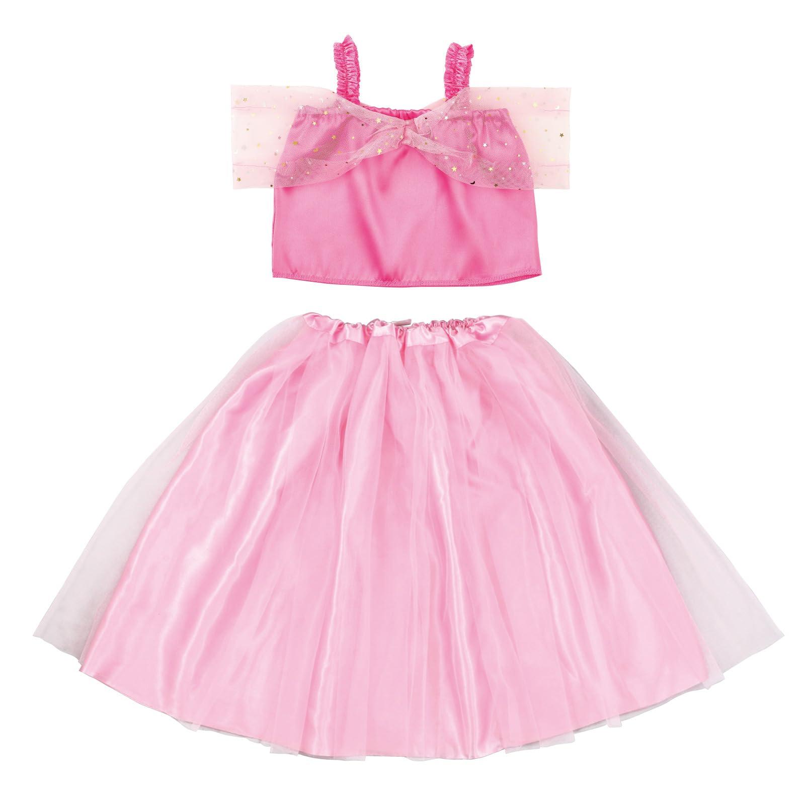 Kids Cosplay Costume Princess Dress Aurora Pink