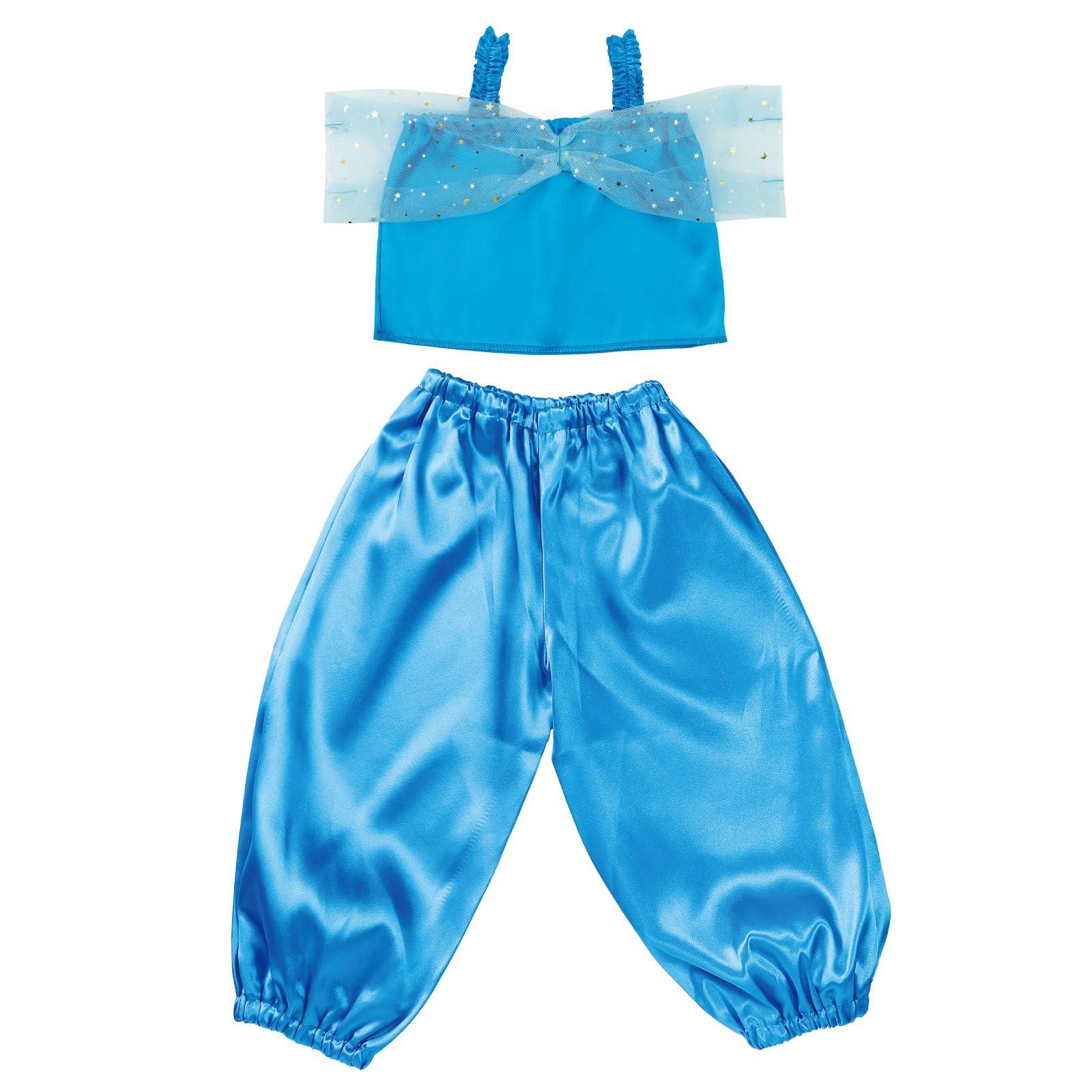 Kids Cosplay Costume Princess Dress Turquoise Blue