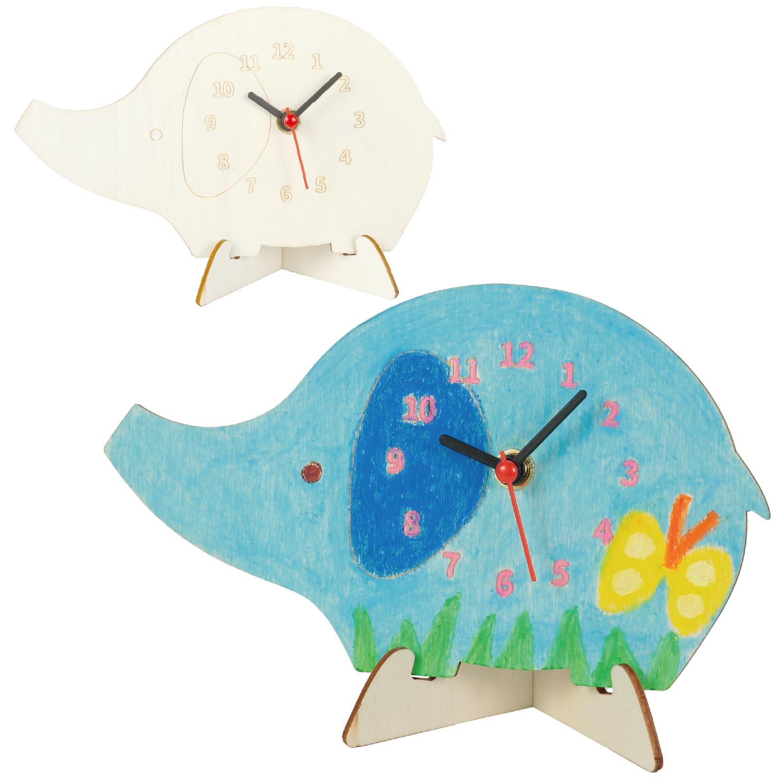 Wooden Clock Craft Kit Elephant