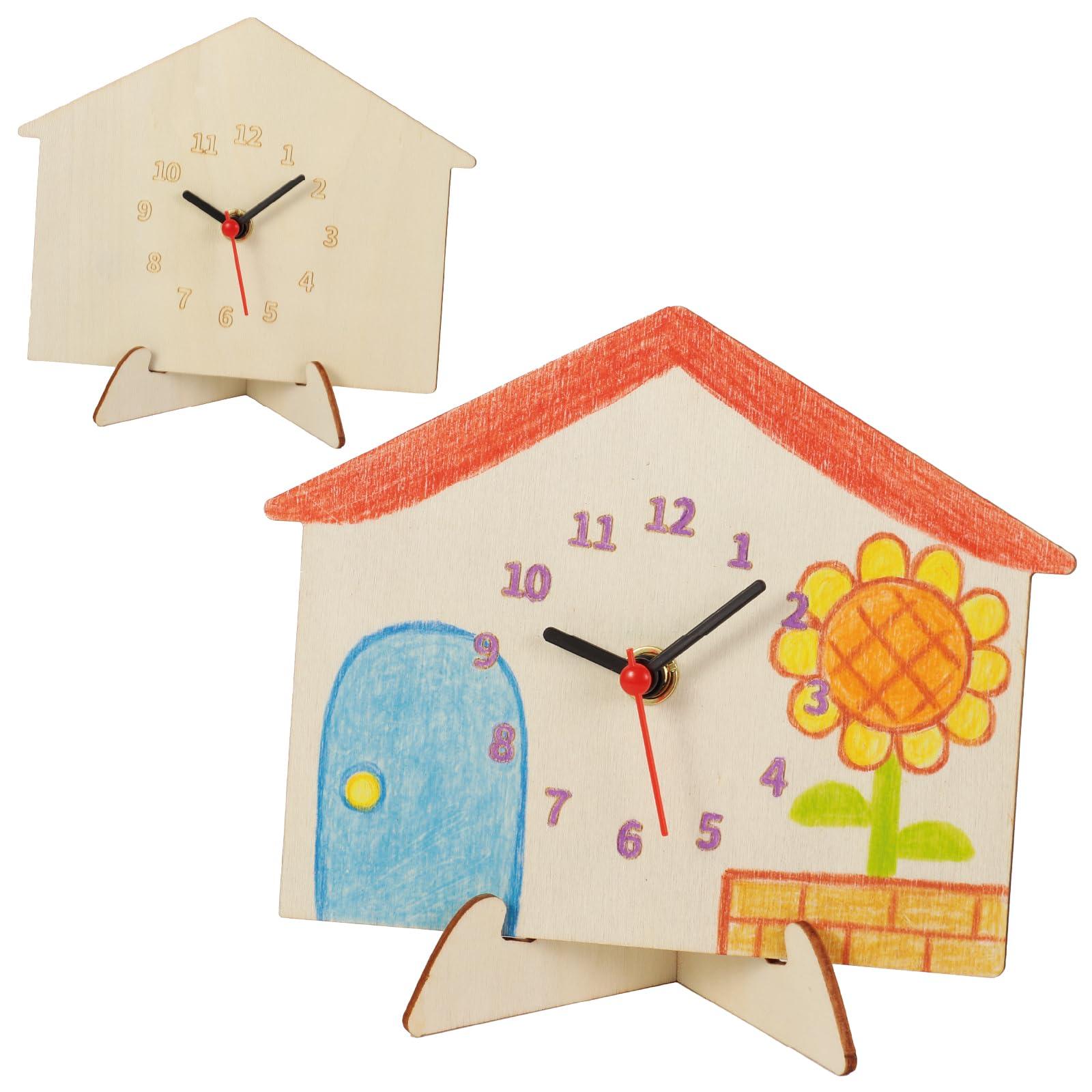 Wooden Clock Craft Kit House