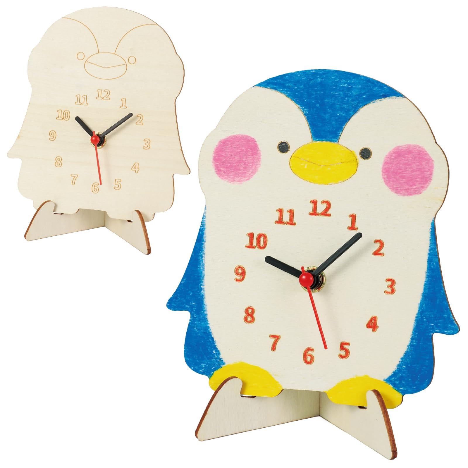 Wooden Clock Craft Kit Penguin
