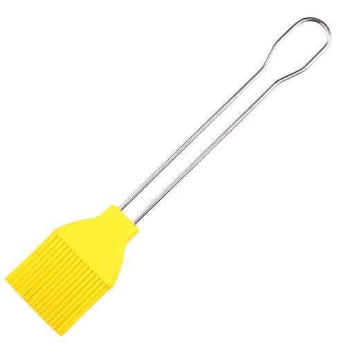 Eurokitchen Silicone Brush 22cm Stainless Steel Handle Non-Shedding Silicone Resin Bristles Yellow HICKTS00TBA0YE